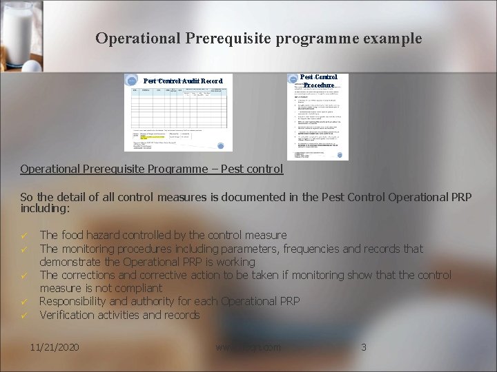 Operational Prerequisite programme example Pest Control Audit Record Pest Control Procedure Operational Prerequisite Programme Operational Prerequisite programme example Pest Control Audit Record Pest Control Procedure Operational Prerequisite Programme
