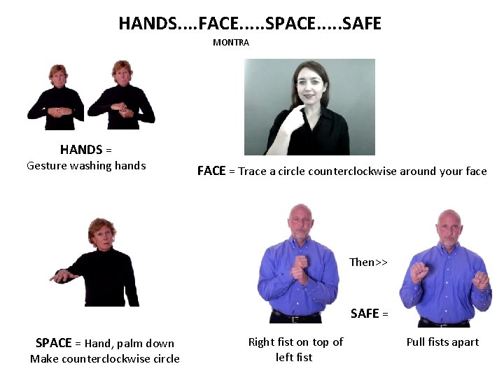 HANDS. . FACE. . . SPACE. . . SAFE MONTRA HANDS = Gesture washing