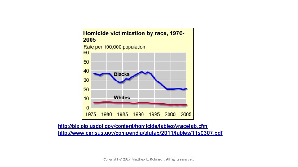 http: //bjs. ojp. usdoj. gov/content/homicide/tables/vracetab. cfm http: //www. census. gov/compendia/statab/2011/tables/11 s 0307. pdf Copyright