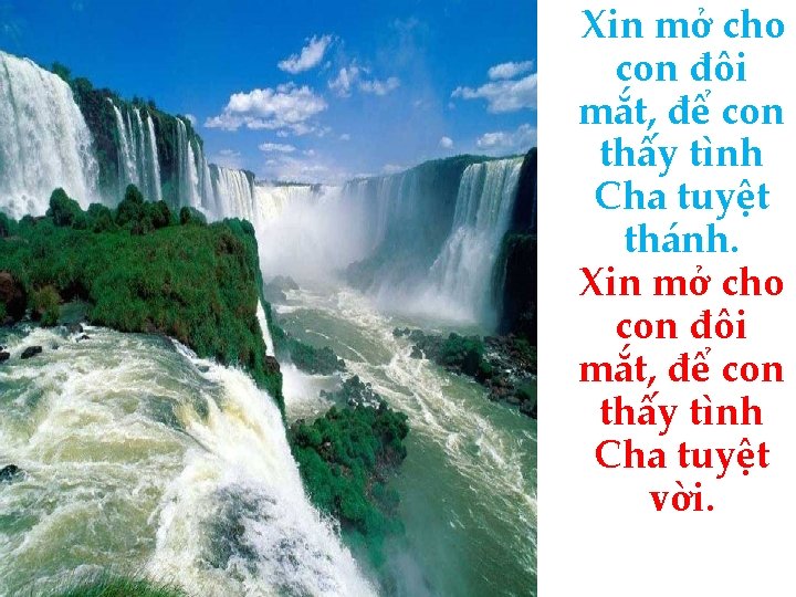 Xin mở cho con đôi mắt, để con thấy tình Cha tuyệt thánh. Xin