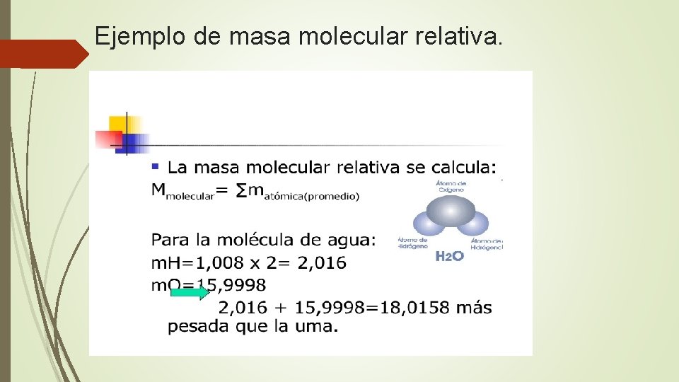 Ejemplo de masa molecular relativa. 