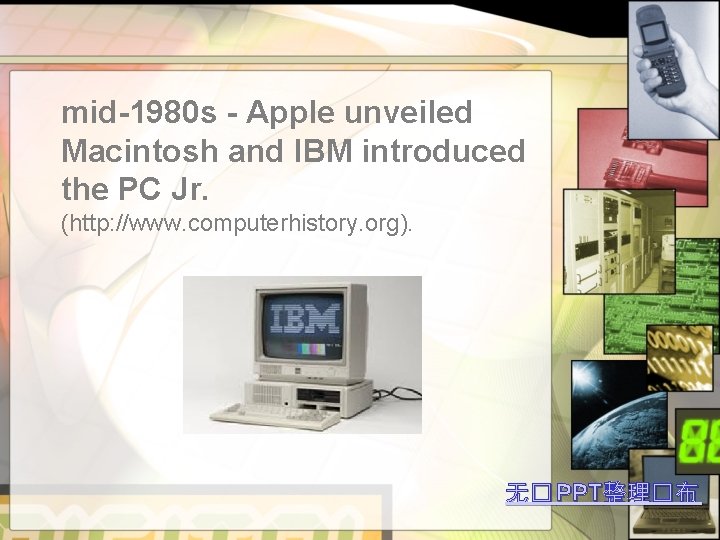 mid-1980 s - Apple unveiled Macintosh and IBM introduced the PC Jr. (http: //www.