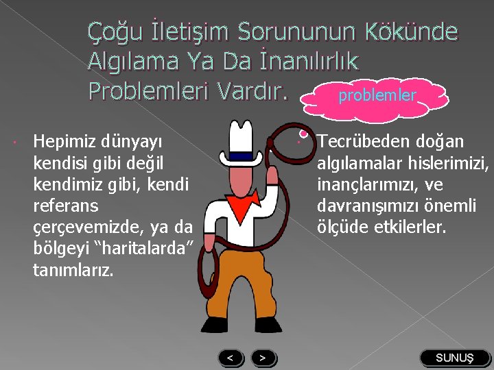 Çoğu İletişim Sorununun Kökünde Algılama Ya Da İnanılırlık Problemleri Vardır. problemler Hepimiz dünyayı kendisi