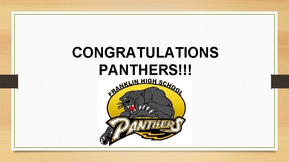 CONGRATULATIONS PANTHERS!!! 