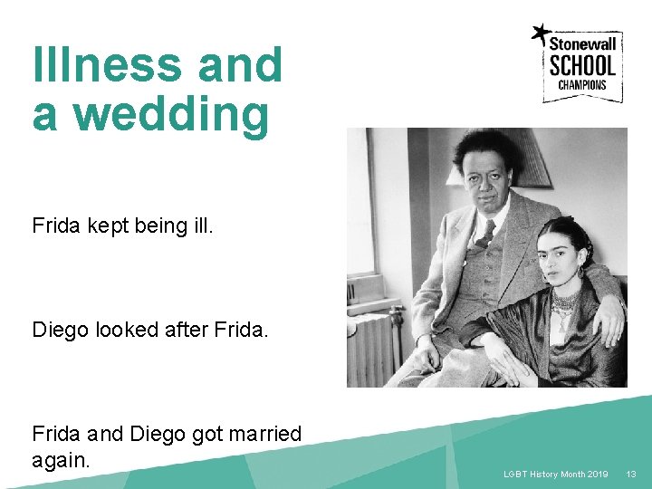 Illness and a wedding Frida kept being ill. Diego looked after Frida and Diego
