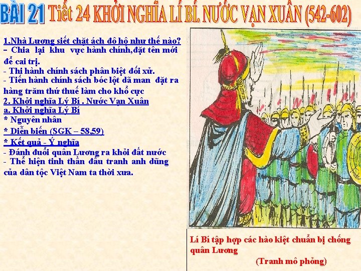 1. Nhà Lương siết chặt ách đô hộ như thế nào? - Chia lại