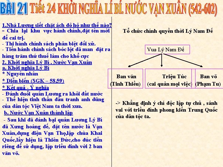 1. Nhà Lương siết chặt ách đô hộ như thế nào? - Chia lại