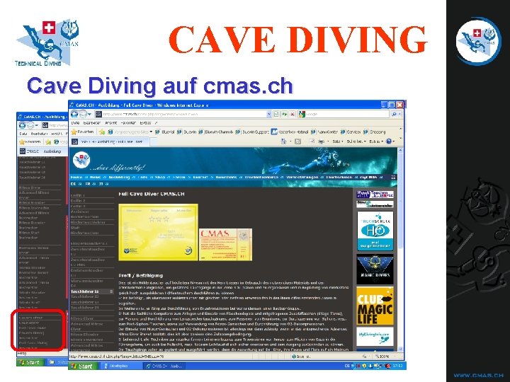 CAVE DIVING Cave Diving auf cmas. ch CAVE DIVING Cave Diving auf cmas. ch