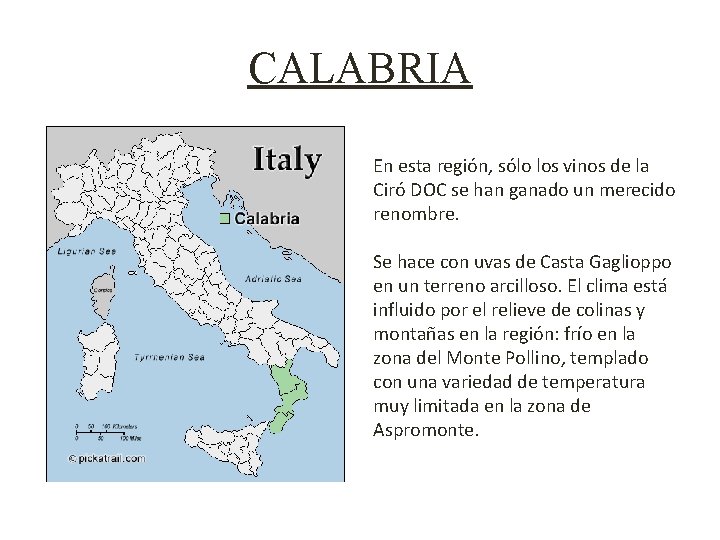 CALABRIA En esta región, sólo los vinos de la Ciró DOC se han ganado
