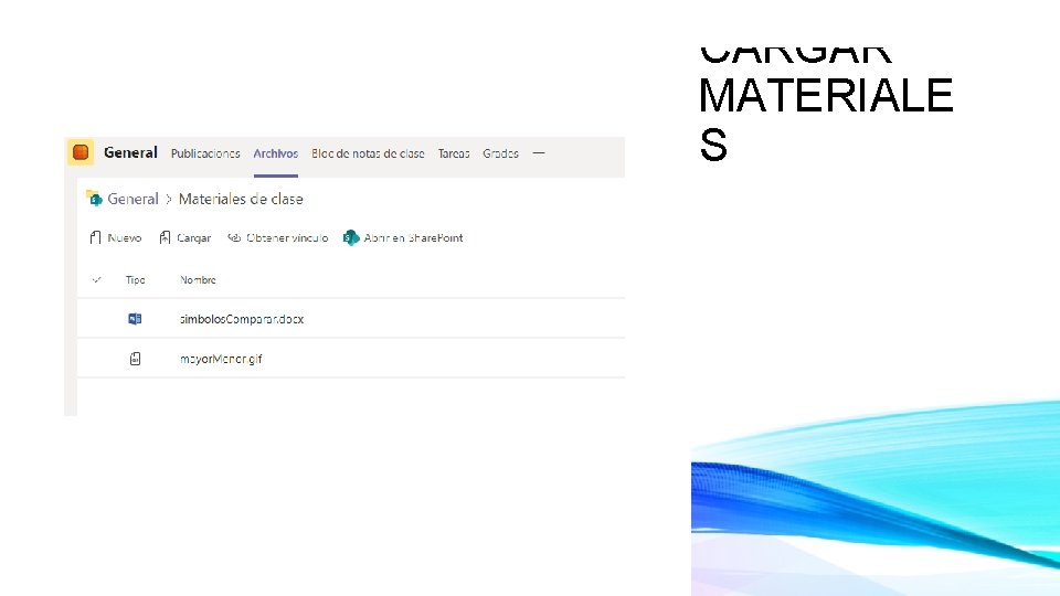 CARGAR MATERIALE S CARGAR MATERIALE S
