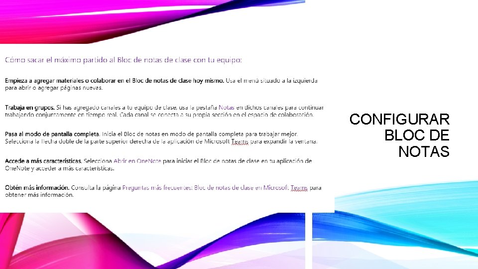 CONFIGURAR BLOC DE NOTAS CONFIGURAR BLOC DE NOTAS