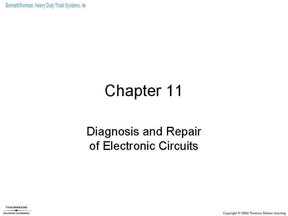 Chapter 11 Diagnosis and Repair of Electronic Circuits