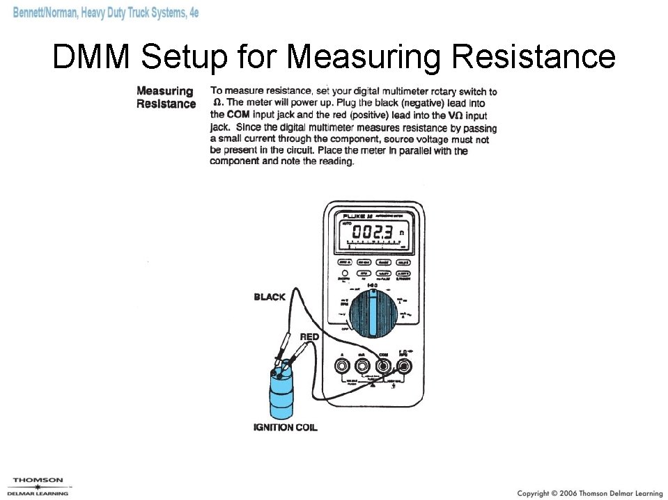 DMM Setup for Measuring Resistance DMM Setup for Measuring Resistance
