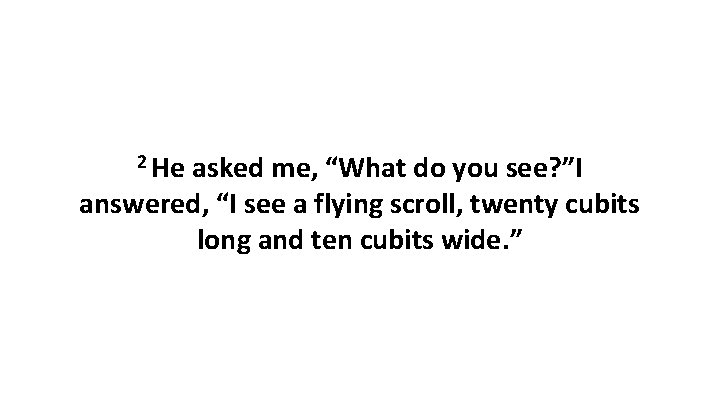 2 He asked me, “What do you see? ”I answered, “I see a flying