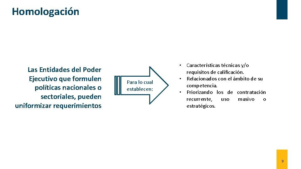 Homologación Las Entidades del Poder Ejecutivo que formulen políticas nacionales o sectoriales, pueden uniformizar