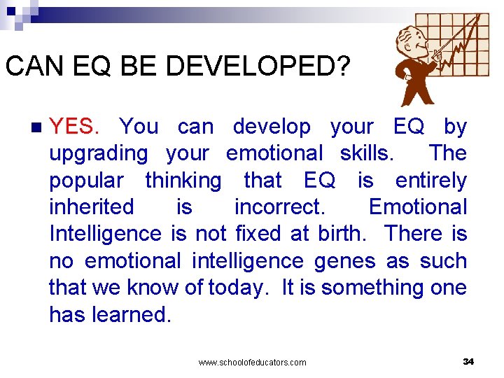 CAN EQ BE DEVELOPED? n YES. You can develop your EQ by upgrading your