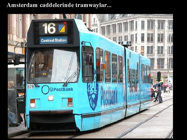 Amsterdam caddelerinde tramwaylar. . . 