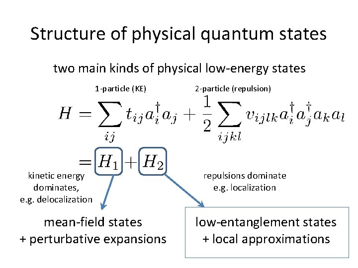 Structure of physical quantum states two main kinds of physical low-energy states 1 -particle