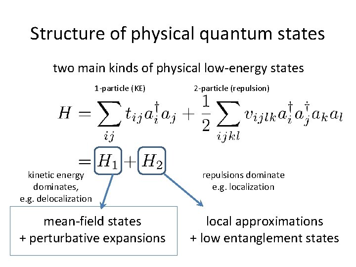 Structure of physical quantum states two main kinds of physical low-energy states 1 -particle
