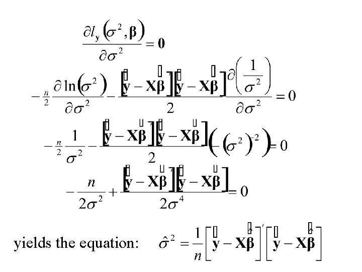 yields the equation: 