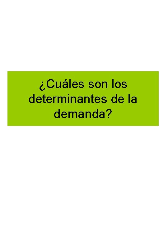 ¿Cuáles son los determinantes de la demanda? 
