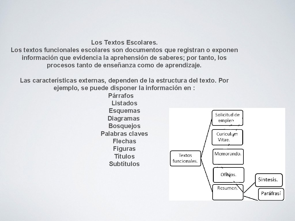 Los Textos Escolares. Los textos funcionales escolares son documentos que registran o exponen información