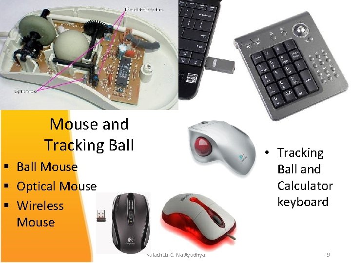Mouse and Tracking Ball • Tracking Ball and Calculator keyboard § Ball Mouse §