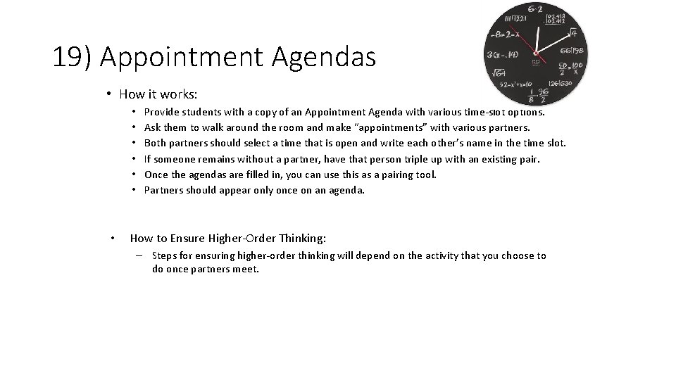 19) Appointment Agendas • How it works: • • Provide students with a copy 19) Appointment Agendas • How it works: • • Provide students with a copy