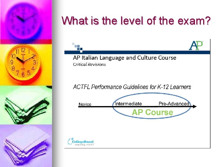 What is the level of the exam? What is the level of the exam?