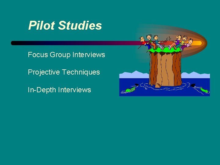 Pilot Studies Focus Group Interviews Projective Techniques In-Depth Interviews 