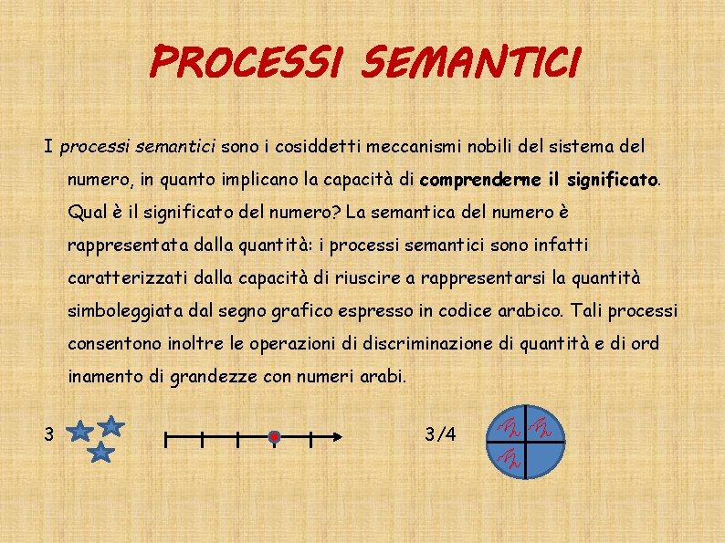 PROCESSI SEMANTICI I processi semantici sono i cosiddetti meccanismi nobili del sistema del numero,