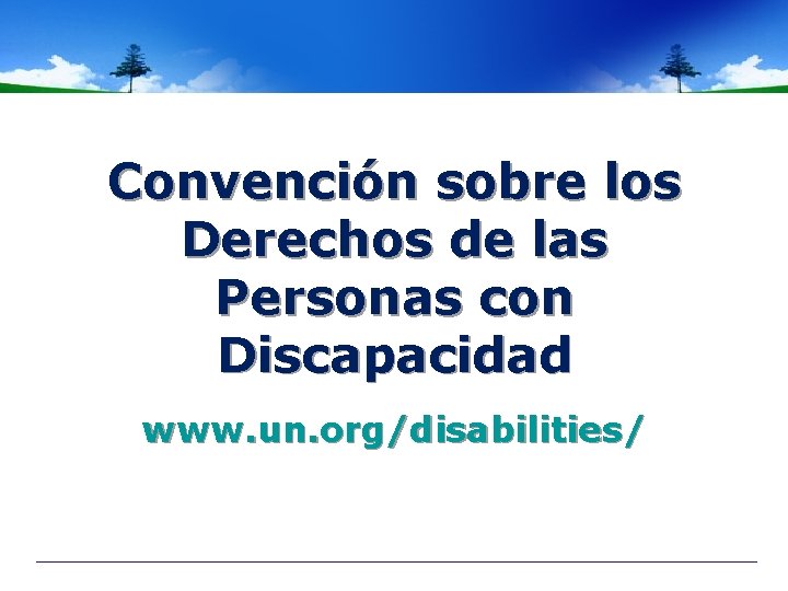 Convención sobre los Derechos de las Personas con Discapacidad www. un. org/disabilities/ 