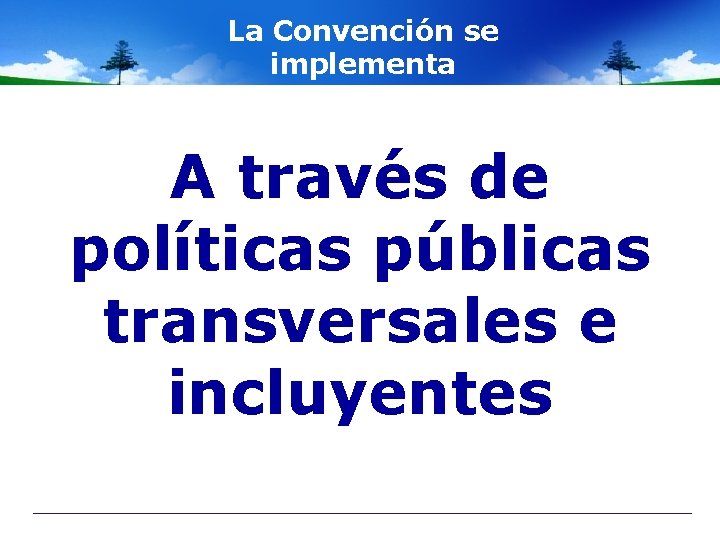 La Convención se implementa A través de políticas públicas transversales e incluyentes 