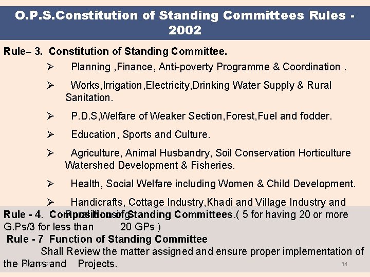 O. P. S. Constitution of Standing Committees Rules 2002 Rule– 3. Constitution of Standing