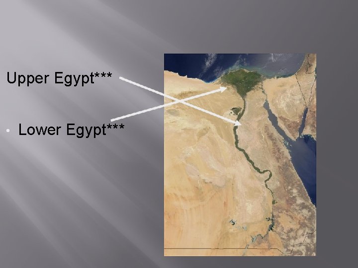 Upper Egypt*** • Lower Egypt*** 
