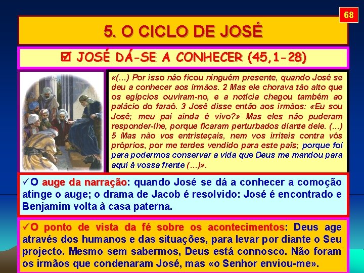 68 5. O CICLO DE JOSÉ DÁ-SE A CONHECER (45, 1 -28) «(…) Por