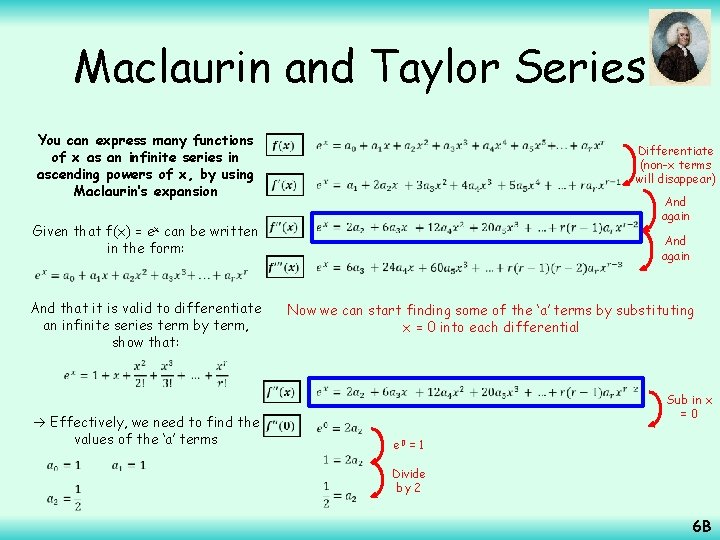 Maclaurin and Taylor Series You can express many functions of x as an infinite