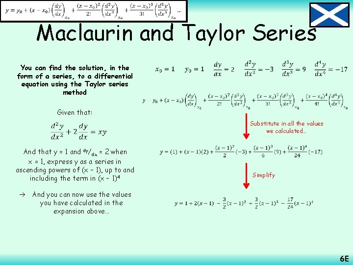  Maclaurin and Taylor Series You can find the solution, in the form of