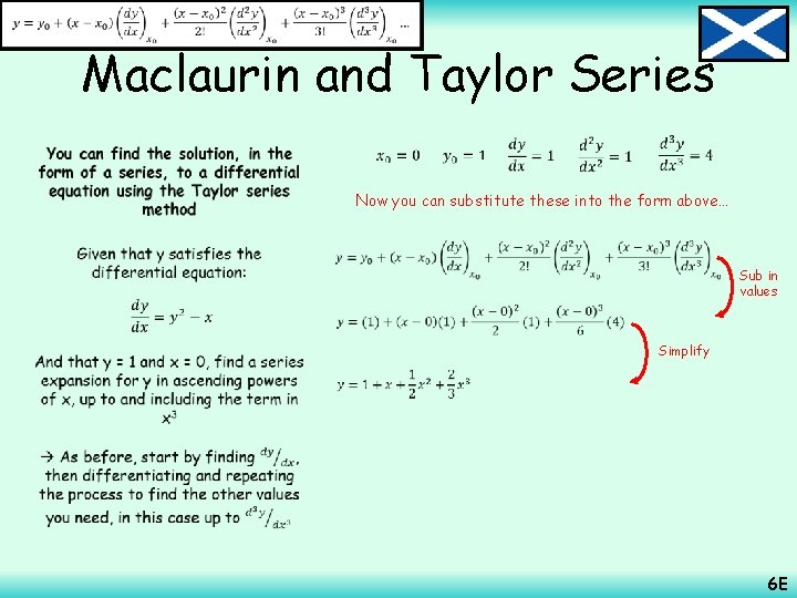  Maclaurin and Taylor Series • Now you can substitute these into the form