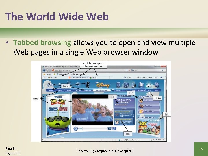 The World Wide Web • Tabbed browsing allows you to open and view multiple