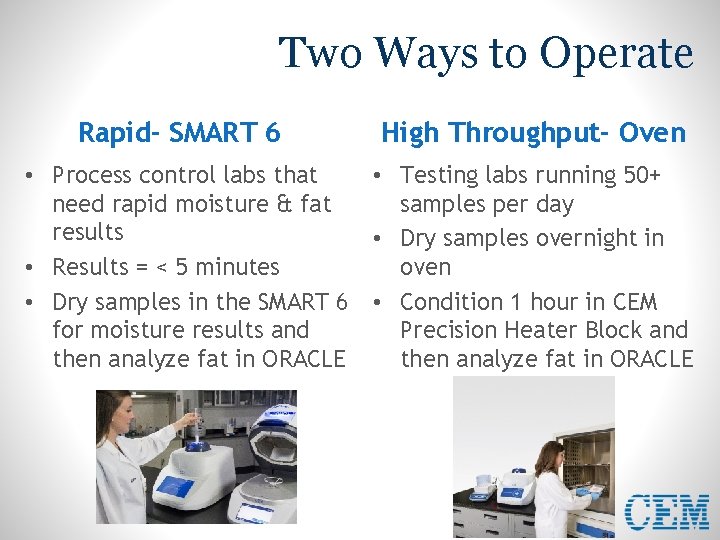 Two Ways to Operate Rapid- SMART 6 High Throughput- Oven • Process control labs