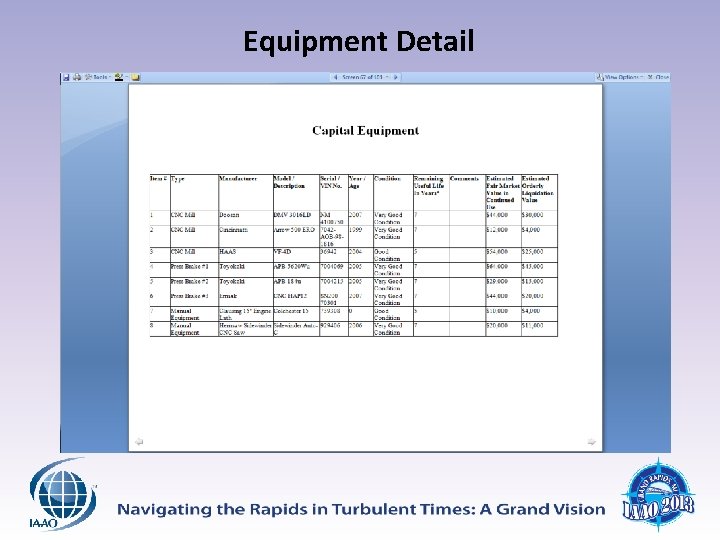 Equipment Detail 