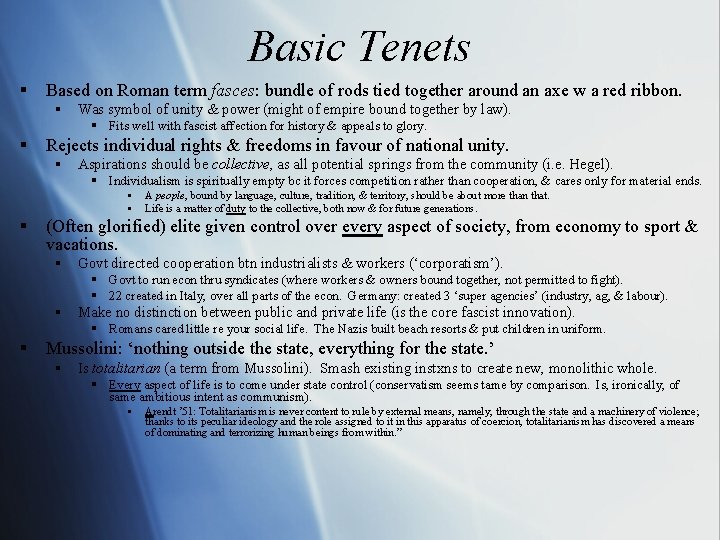 Basic Tenets § Based on Roman term fasces: bundle of rods tied together around