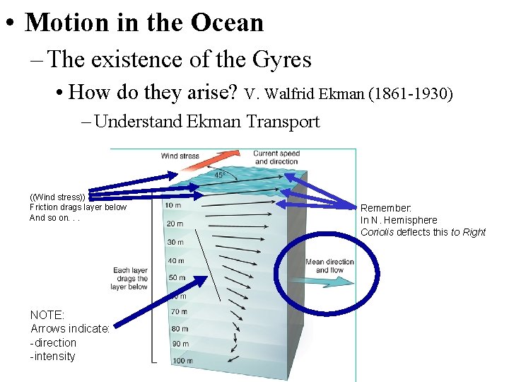  • Motion in the Ocean – The existence of the Gyres • How