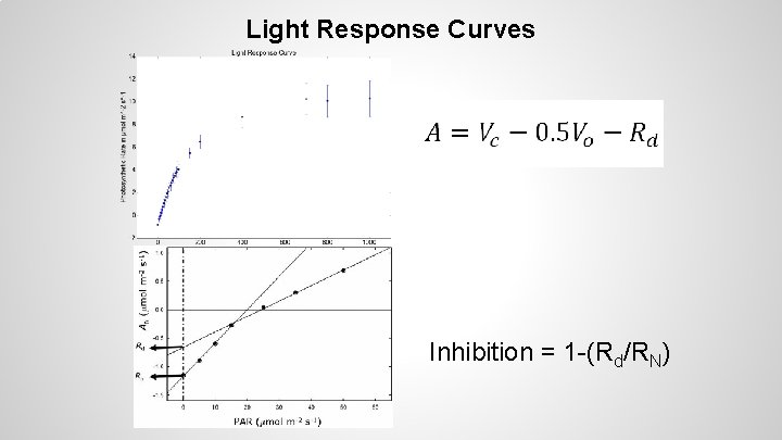 Light Response Curves Inhibition = 1 -(Rd/RN) 