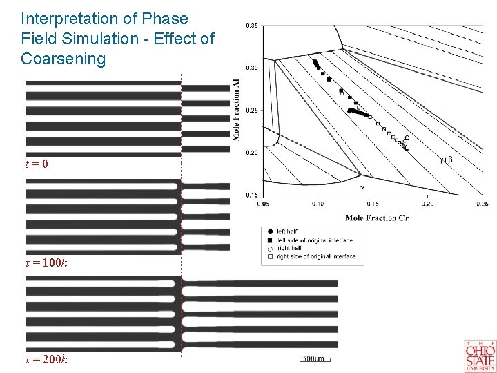 Interpretation of Phase Field Simulation - Effect of Coarsening t=0 t = 100 h