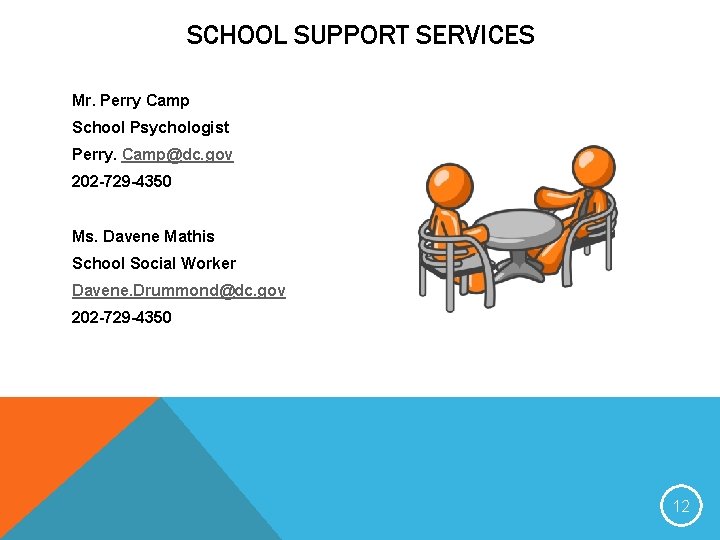 SCHOOL SUPPORT SERVICES Mr. Perry Camp School Psychologist Perry. Camp@dc. gov 202 -729 -4350