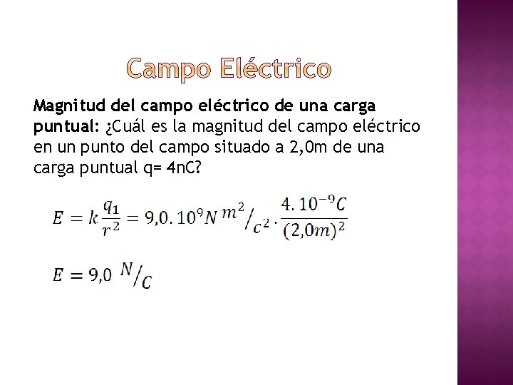 Magnitud del campo eléctrico de una carga puntual: ¿Cuál es la magnitud del campo