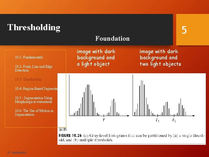 Thresholding 5 Foundation 10. 1 - Fundamentals 10. 2 - Point, Line and Edge