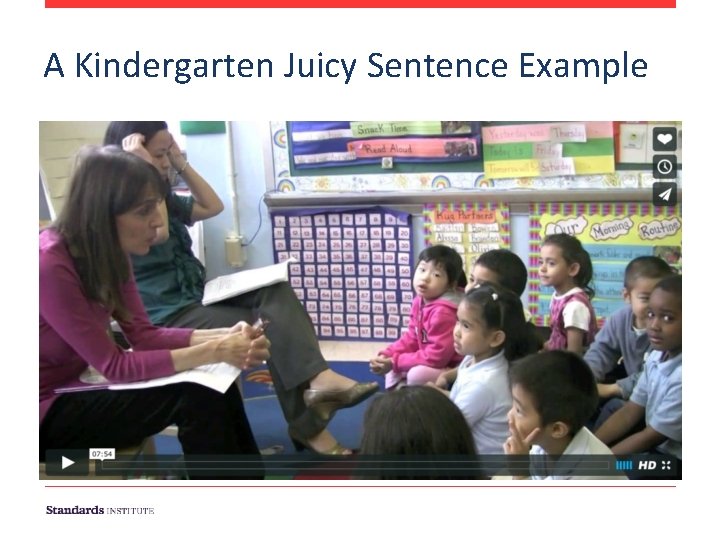 A Kindergarten Juicy Sentence Example 